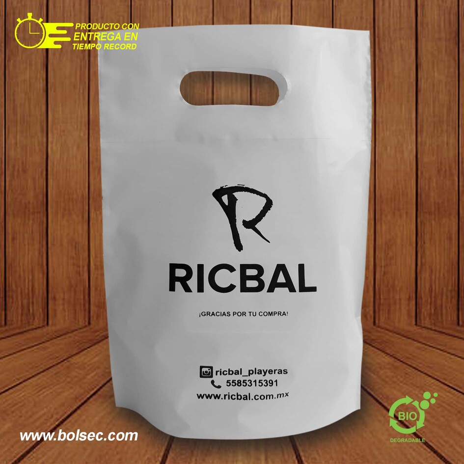 bolsa de plastico biodegradable impresa personalizada