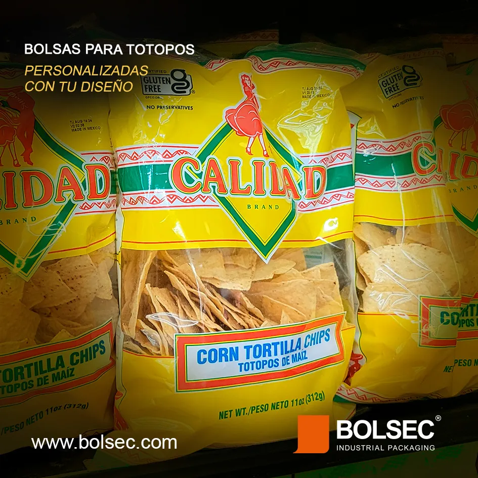 fabricante de bolsas para totopos con impresion personalizada