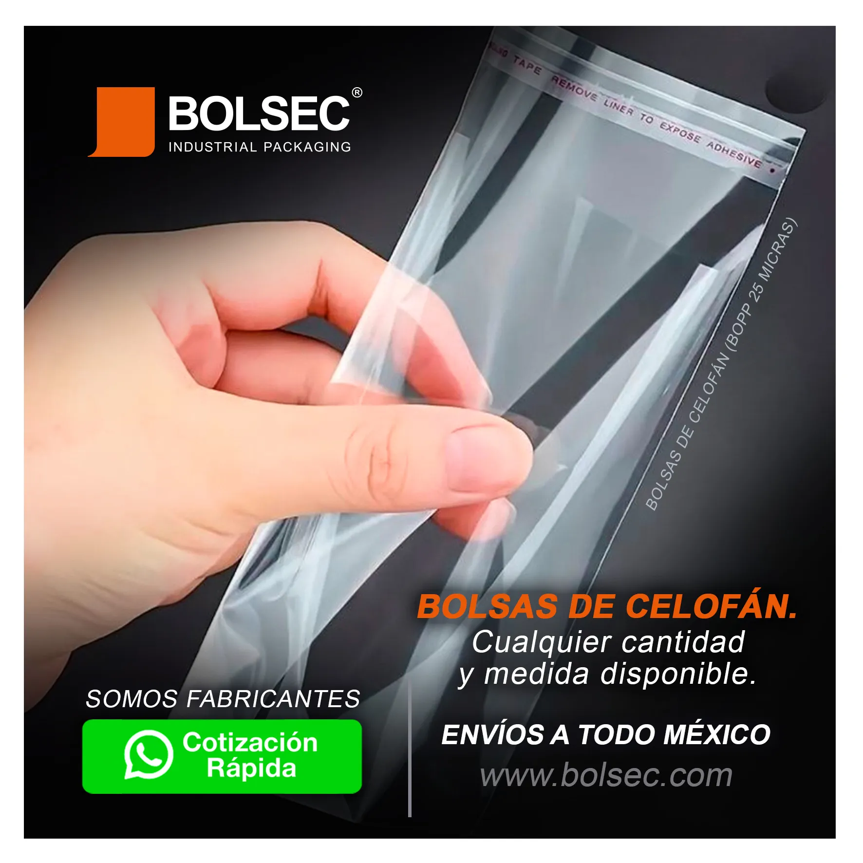 venta de bolsas de celofan con adhesivo
